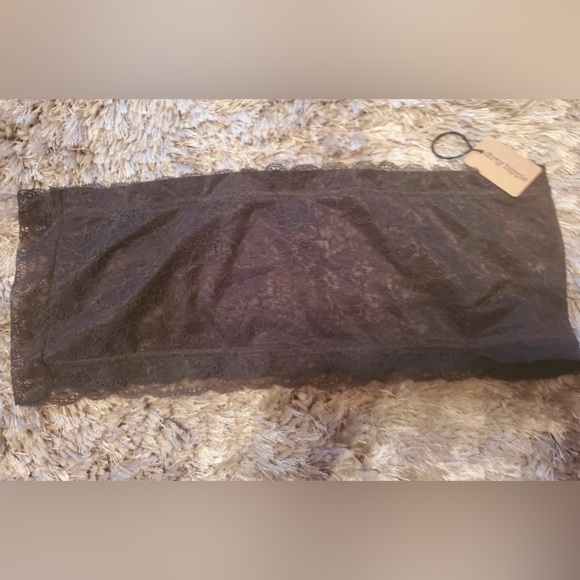 Zenana Other - Brand New Charcoal Grey Lace Bandeau 1X
